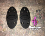 Two black Tannoy wall-mount plates for the Arena satellites, with fixing bolts