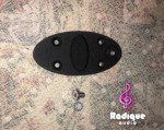 A black Tannoy wall-mount plate for the Arena satellites, with its fixing bolt and washers