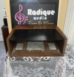 Rear view of the vintage Marantz WC-22 wood cabinet, open back with the perforated top vent and the base cut-outs inside