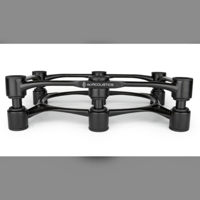 IsoAcoustics Aperta 300 center channel isolation stand in black.