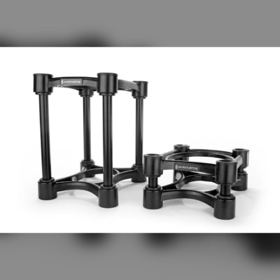IsoAcoustics ISO-155 isolation stands pair for medium-sized speakers and studio monitors.