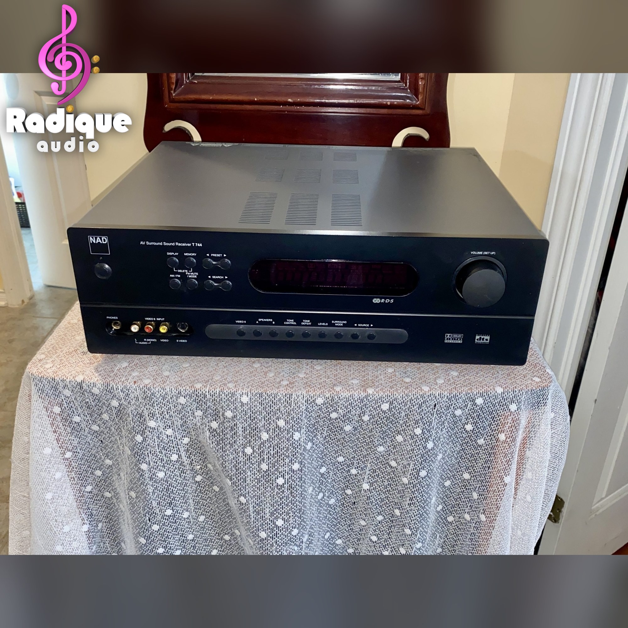 nadt744-1-p3-Thumb-Logo High Quality NAD 250 Watt 5.1 Receiver w/ Remote AVR T744